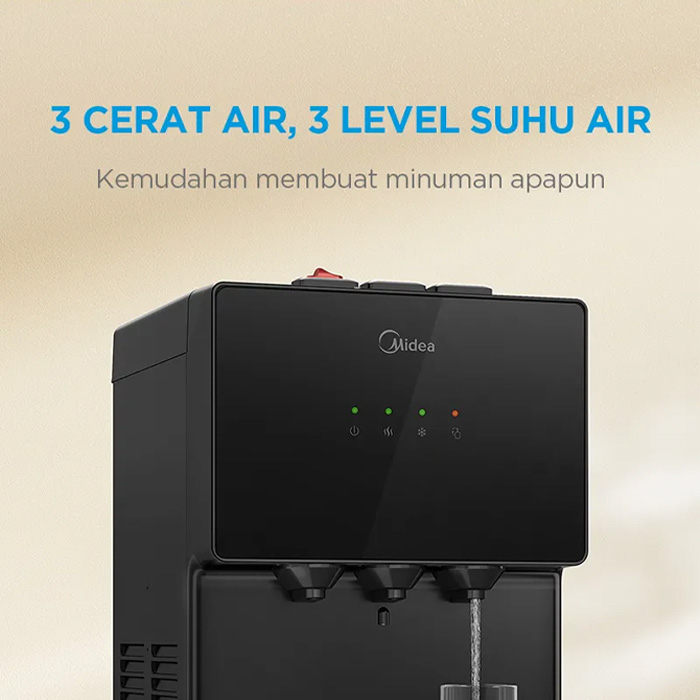 Midea Dispenser Standing Galon Bawah Kompresor Low Watt - Hitam - YL1567B | YL 1567 B